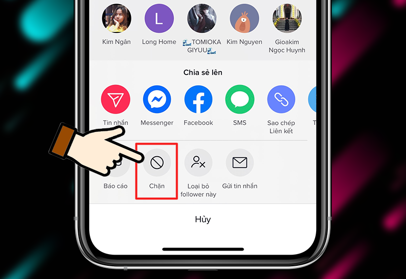 Cách chặn, bỏ chặn TikTok người khác đơn giản nhất bam nut chan tiktok