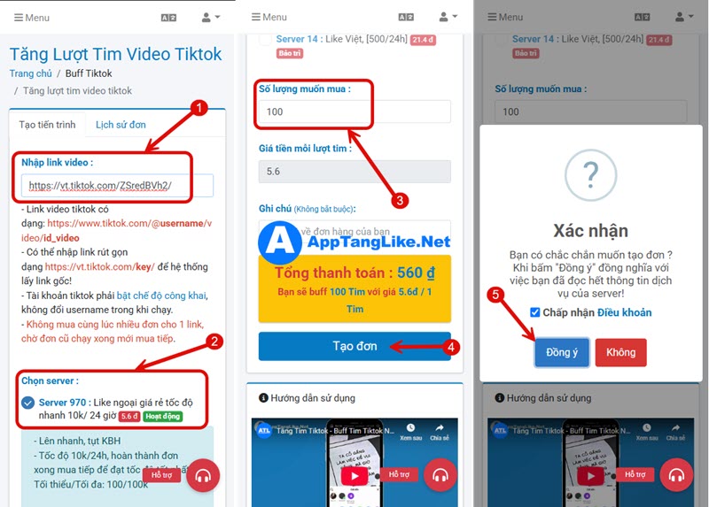 buff tim video tiktok don gian