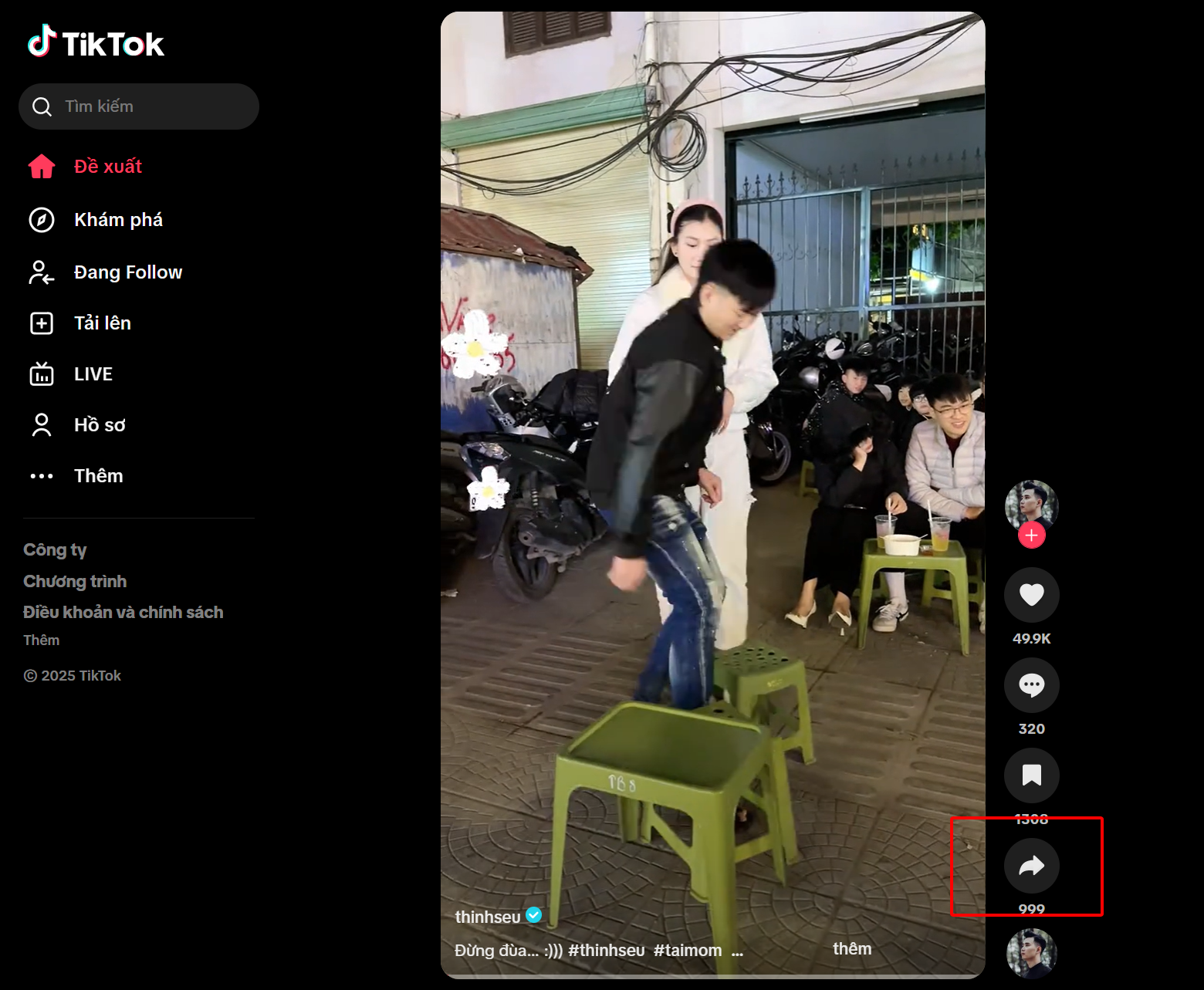 chon video tiktok can chuyen mp3