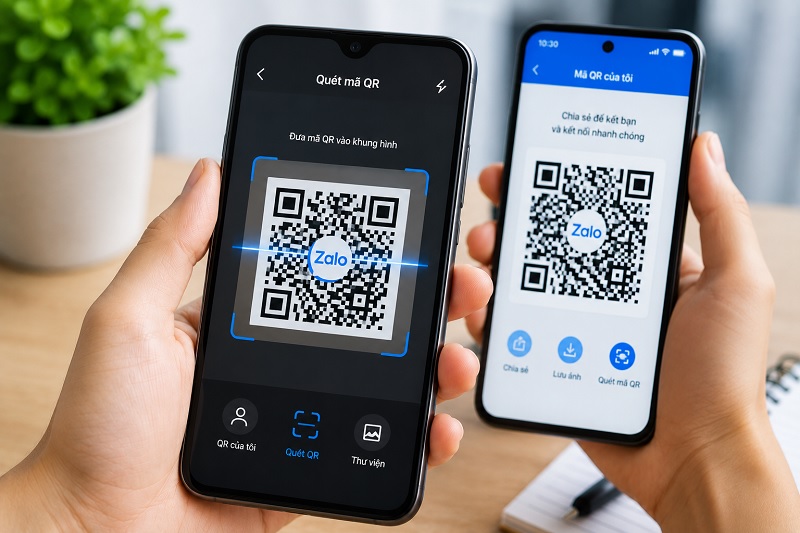 Quét mã QR Zalo để tìm và nhắn tin
