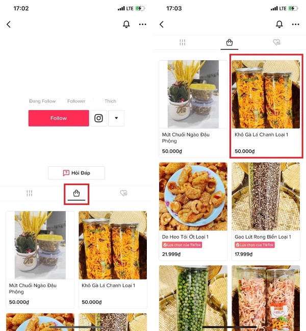 Chon mua san pham va cho vao gio hang