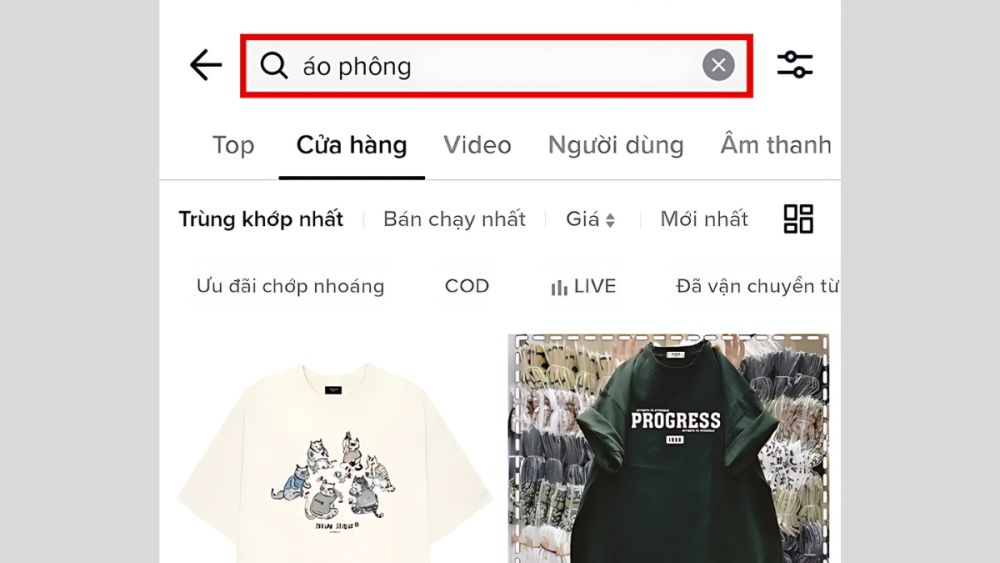 Tim Kiem San Pham tren tiktok search