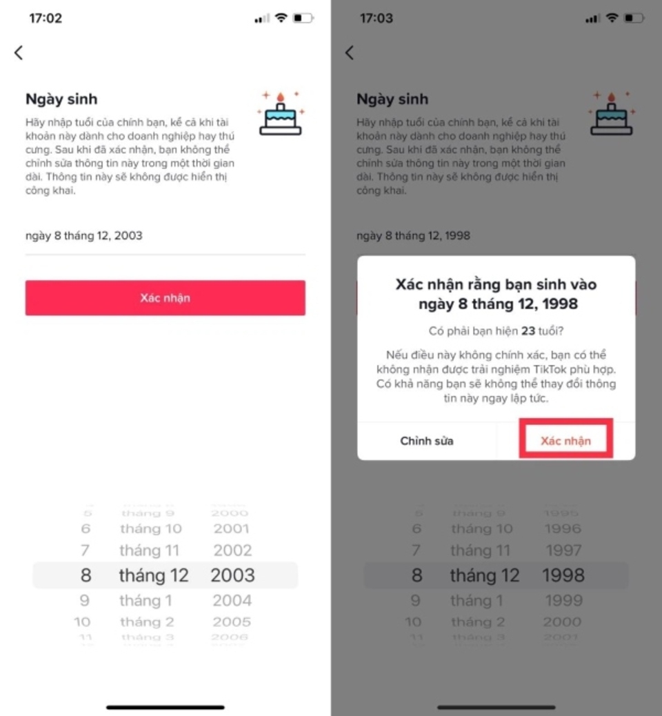 Hướng dẫn cách đổi ngày sinh trên TikTok siêu nhanh doi ngay sinh tiktok