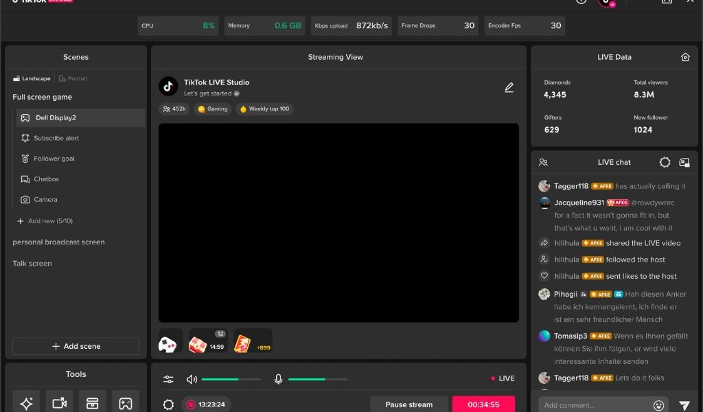 live studio TikTok