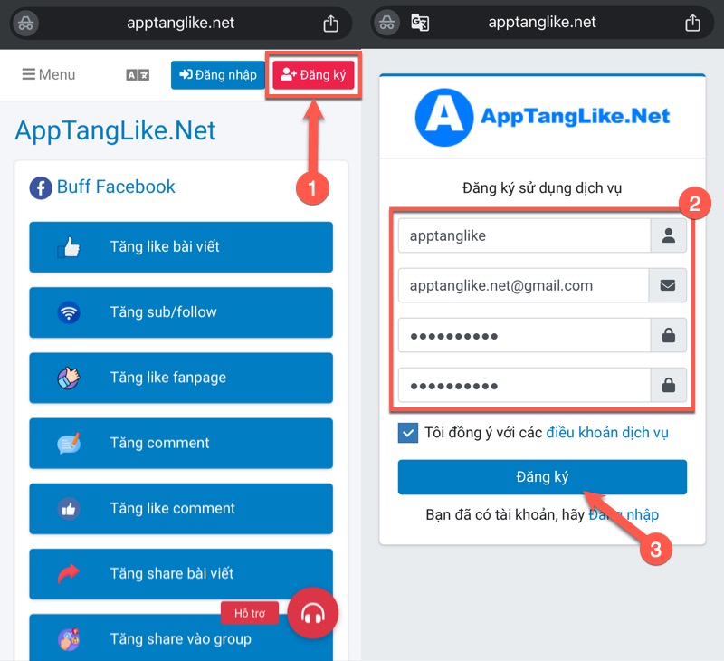 Đăng ký tài khoản