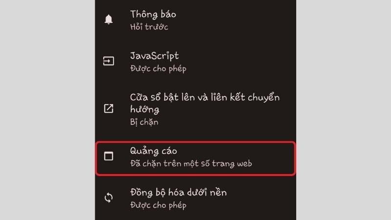 Cách tắt quảng cáo trên điện thoại Samsung thành công 100% O giao dien Cai dat trang web chon Quang cao