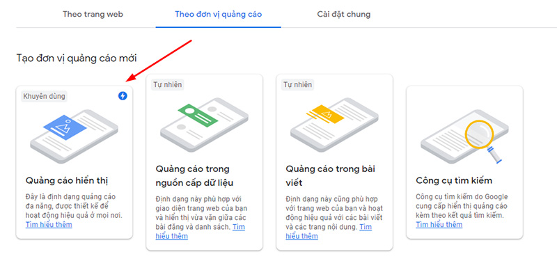 Chọn quảng cáo hiển thị