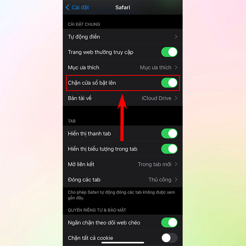 ban hay bat tuy chon Chan cua so bat len