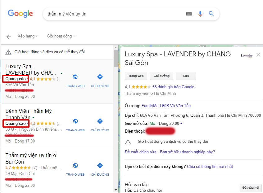 quang cao google map la gi