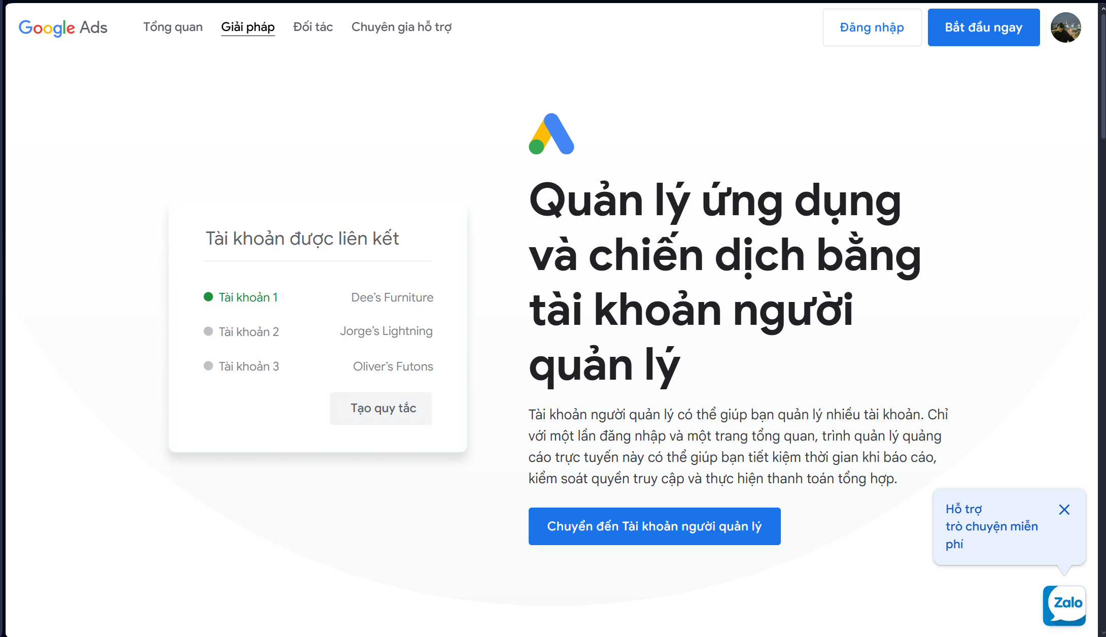 trinh quan ly google ads