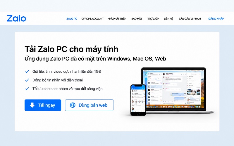 Cách tải Zalo trên máy tính