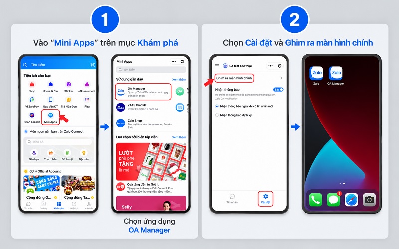 Đăng nhập Zalo OA trên điện thoại