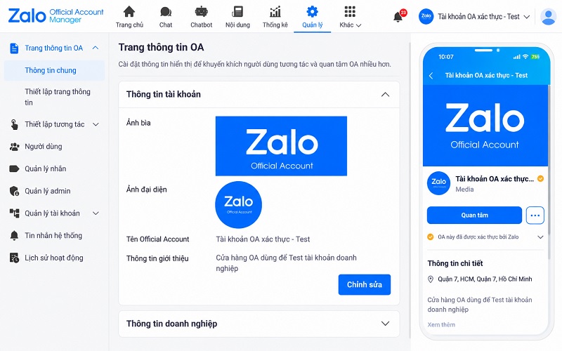 Zalo Official Account (OA)