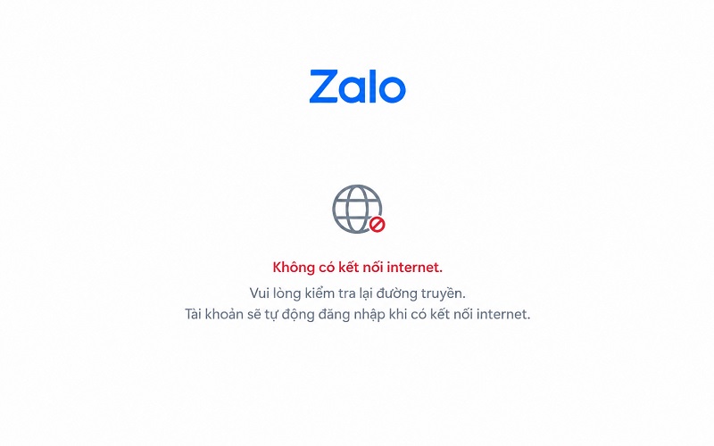Zalo PC bị lỗi không kết nối được Internet