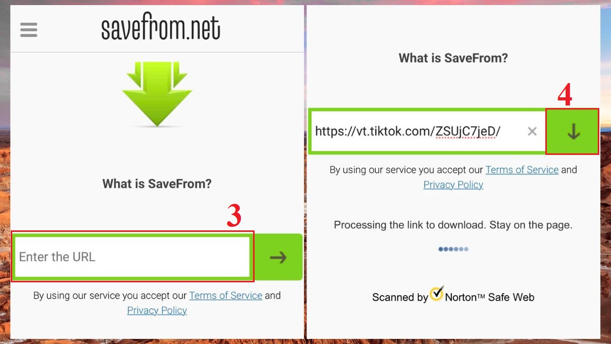 Hướng dẫn Tải ảnh TikTok không logo online miễn phí Tải ảnh Tiktok không logo trên iPhone với SaveFrom.net bước 3, 4