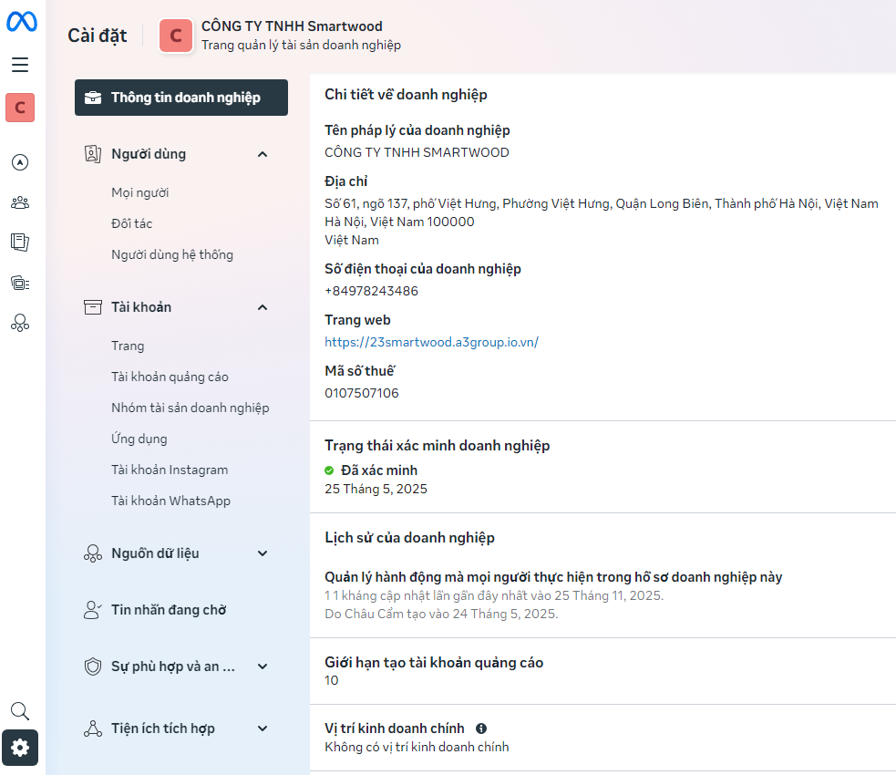 Thông Tin doanh nghiệp Bm 10