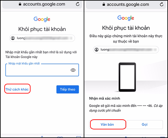 Quên mật khẩu Gmail? 5 cách lấy lại mật khẩu Gmail đơn giản Chọn cách khôi phục tài khoản