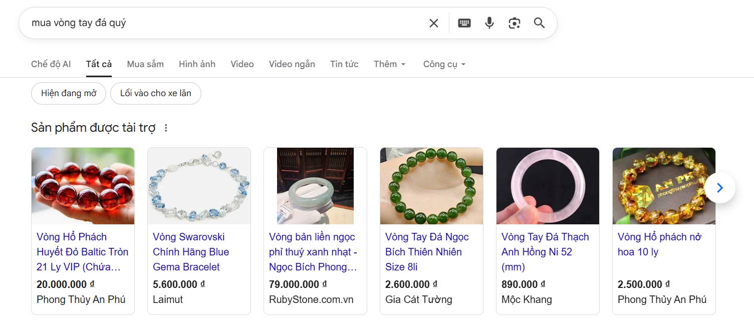 Sử dụng Google Shopping quảng cáo đồ p-hong thủy