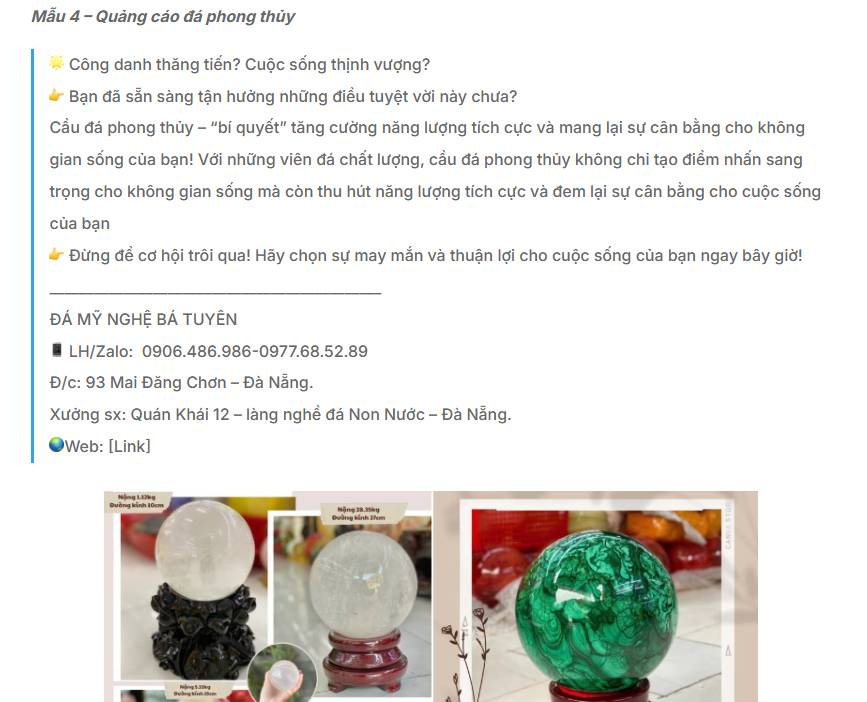 Nên chú trọng tới giá trị của sản phẩm thay vì giá khi bán vật phẩm phong thủy