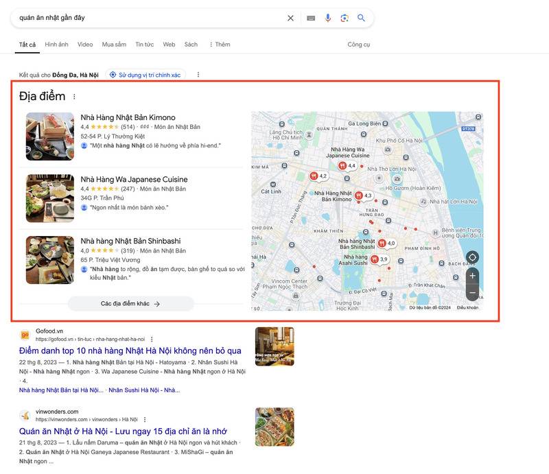 Lượng traffic chất lượng nhất thường đến từ Google Maps & Local SEO