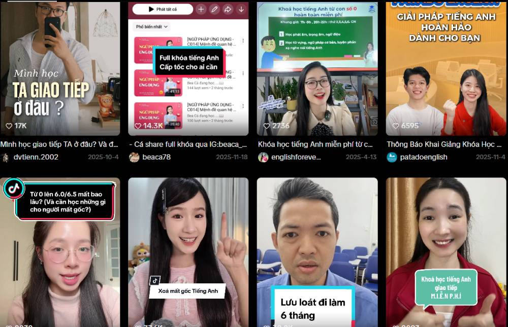 Quảng cáo khóa học trên TikTok