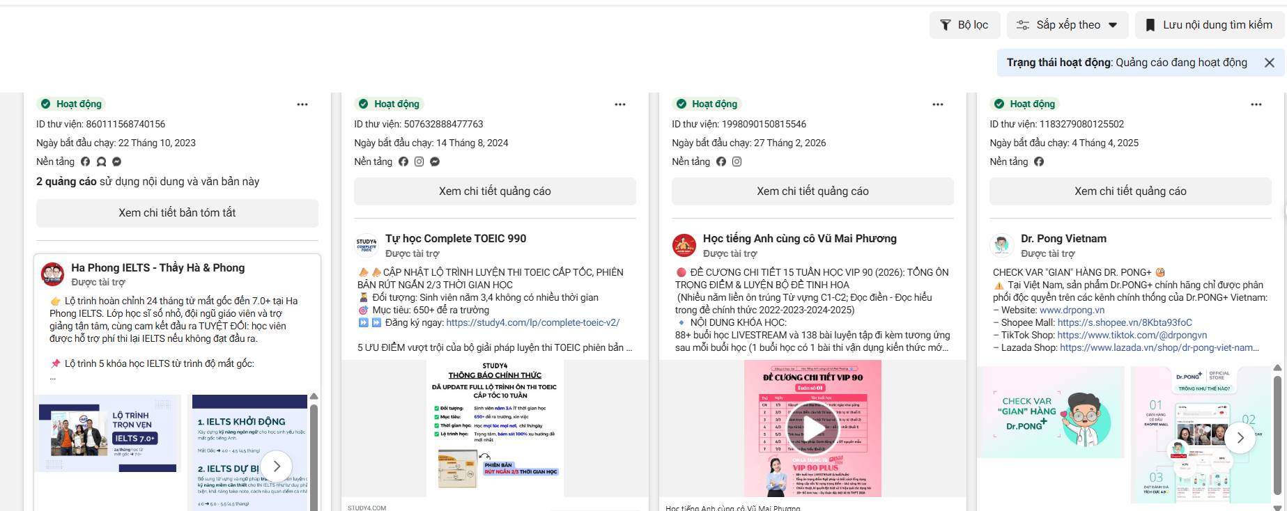 Cách chạy quảng cáo Facebook khóa học
