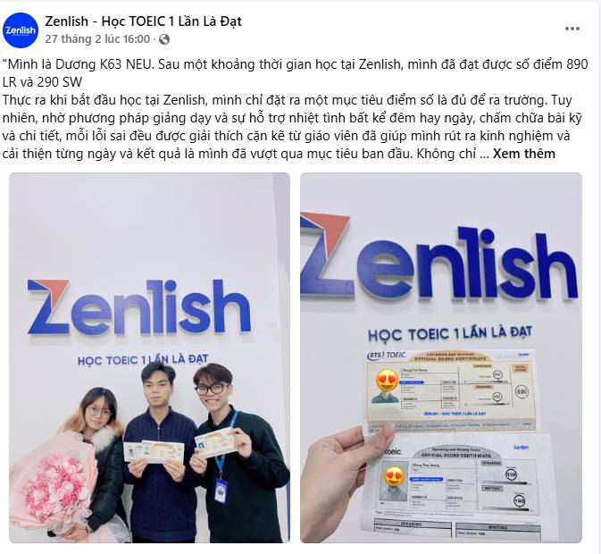 Những thành tựu của học viên cũ sẽ củng cố thêm niềm tin học khách hàng