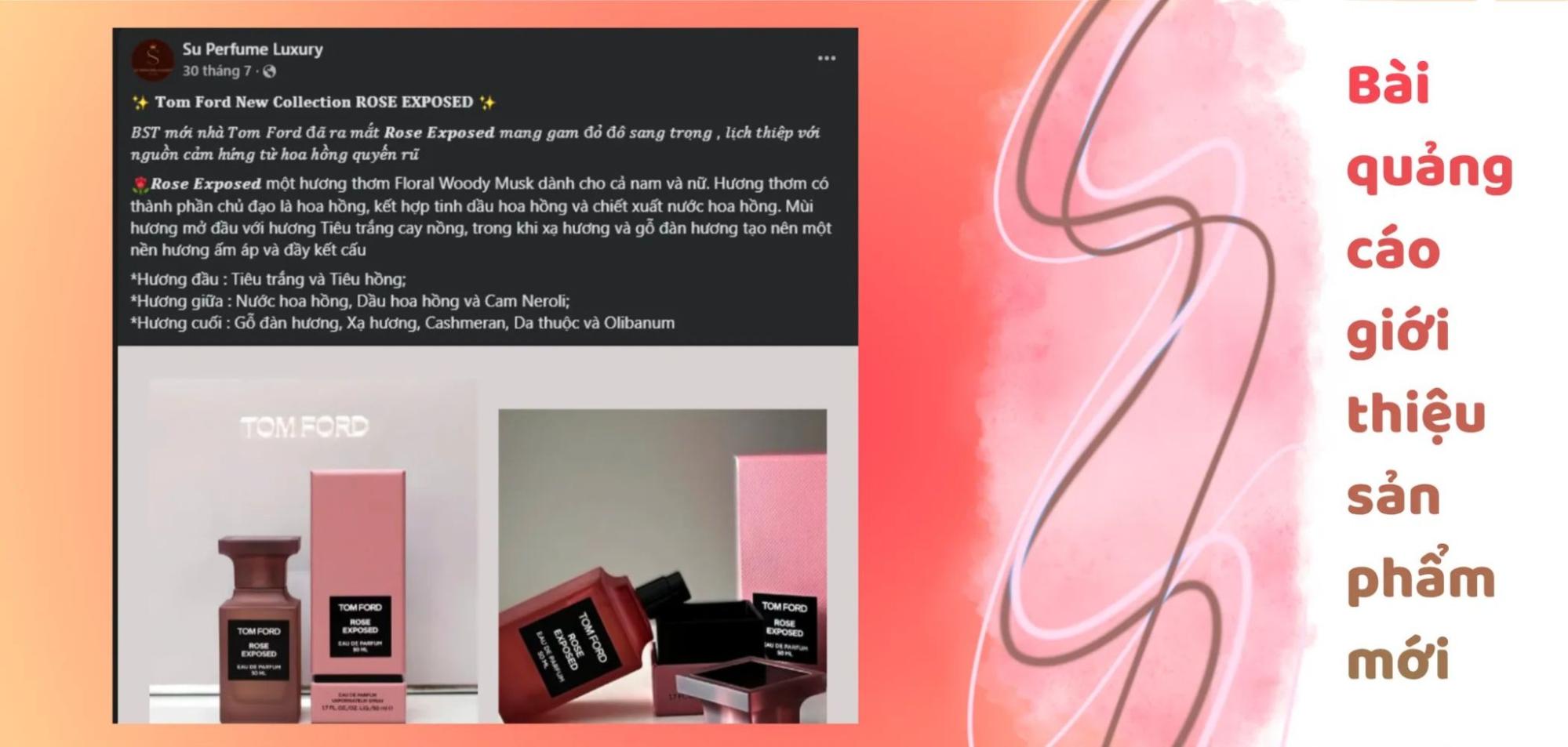 Quảng cáo nước hoa nên mô tả được mùi hương bằng ngôn ngữ để khách dễ hình dung được