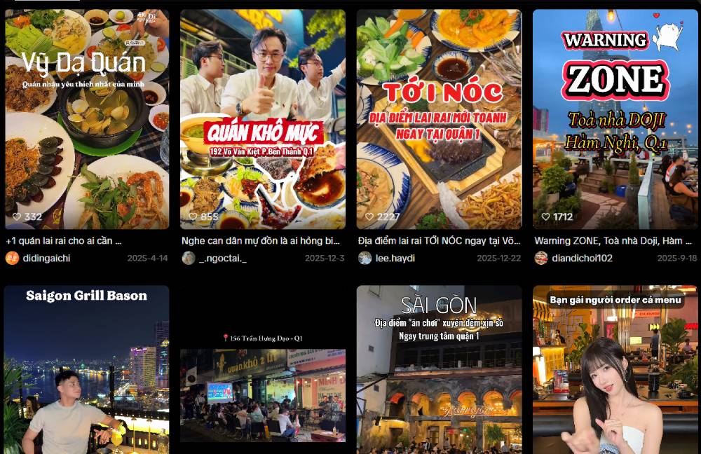 TikTok - thu hút khách trẻ và tạo cảm giác muốn đi ngay