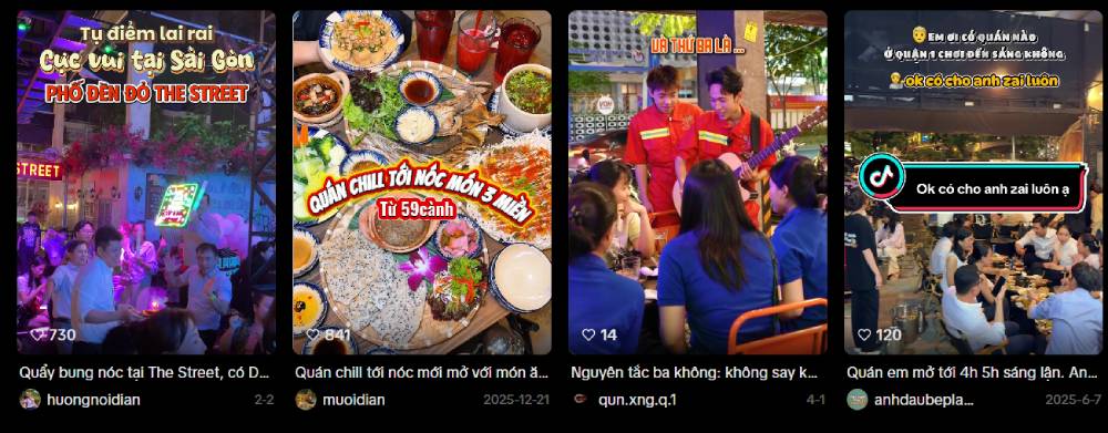 Quay cận cảnh không khí quán nhậu để thu hút sự tò mò của khách hàng