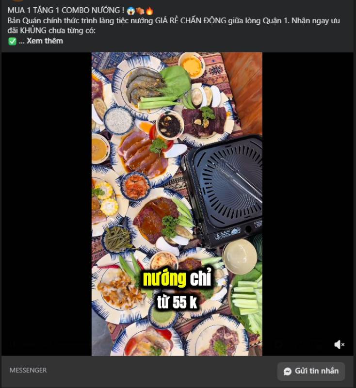 Ưu tiên sử dụng video giới thiệu các món nổi bật của quán và thông tin ưu đãi cụ thể