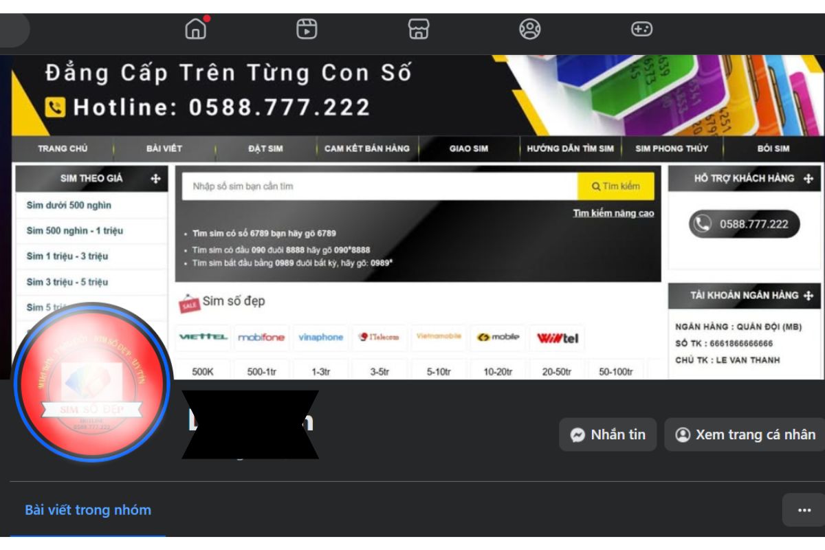 Fanpage bán sim số đẹp