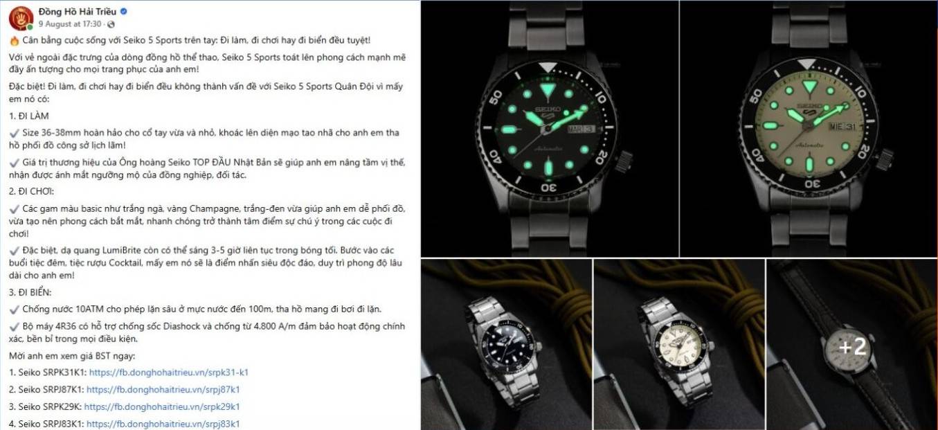 Ý tưởng content đồng hồ sáng tạo thu hút tương tác cao