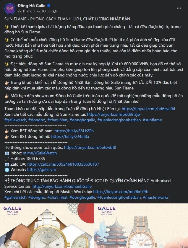 Mẫu content marketing nên thể hiện được thông tin chi tiết sản phẩm và thương hiệu