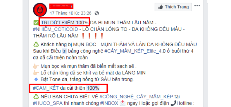 Tuyệt đối không được dùng các cụm từ cam kết quá đà