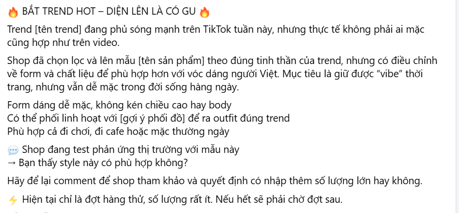Mẫu caption bán quần áo bắt trend TikTok và Facebook cực nhanh