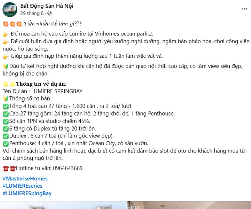 Mẫu content bất động sản sáng tạo, thu hút khách hàng