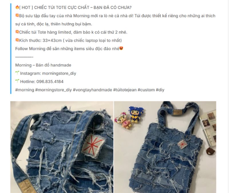 Yếu tố then chốt nên thể hiện được trong content đồ handmade là câu chuyện của sản phẩm đó