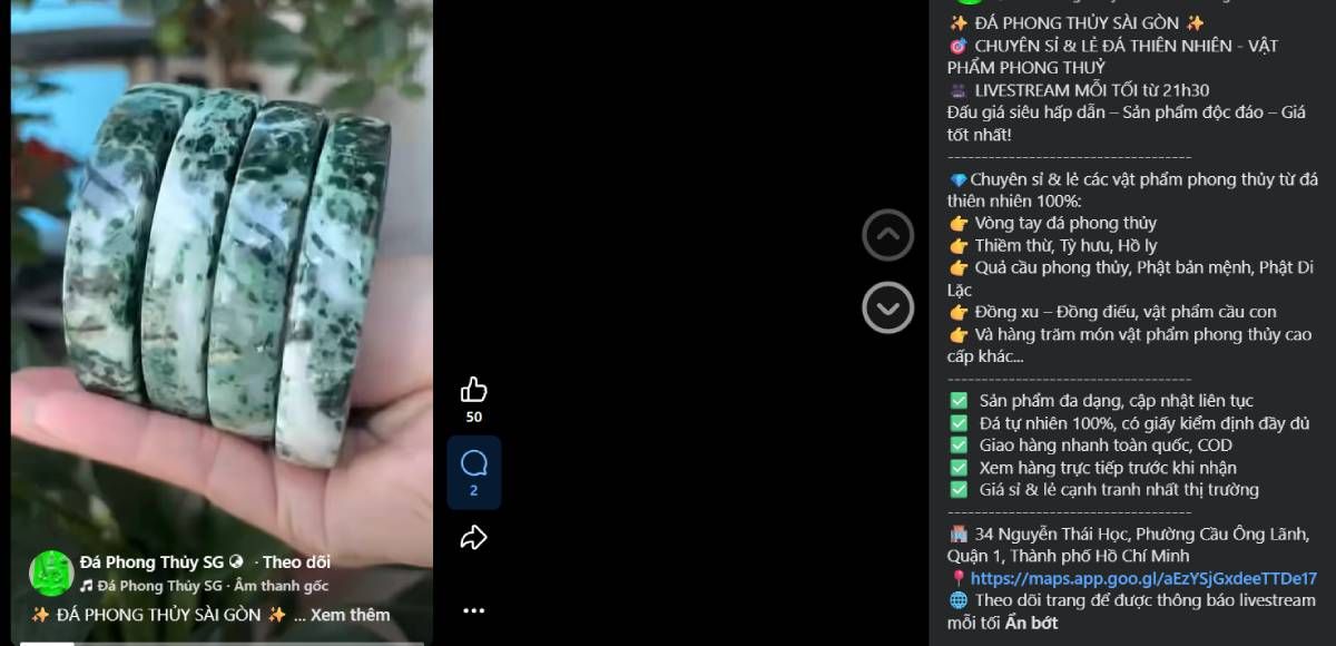 Ví dụ mẫu content quảng cáo vòng tay đá phong thủy chi tiết kèm video 