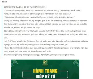 Mẫu content hướng tới thi cử cho con cái, người thân
