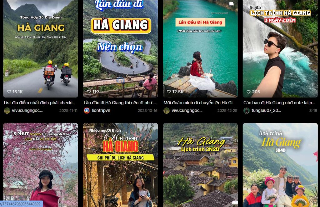 Dạng content quảng cáo du lịch được sử dụng nhiều trên TikTok