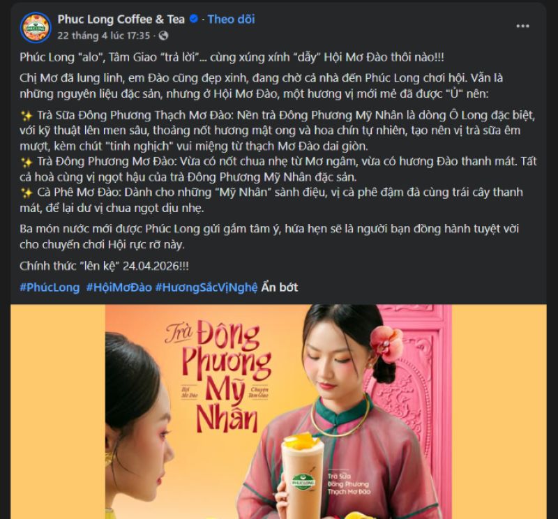 Tổng hợp mẫu content F&B giúp quán bạn "chốt đơn" ngay hôm nay 5 Ví dụ mẫu content quảng cáo Facebook từ Phúc Long