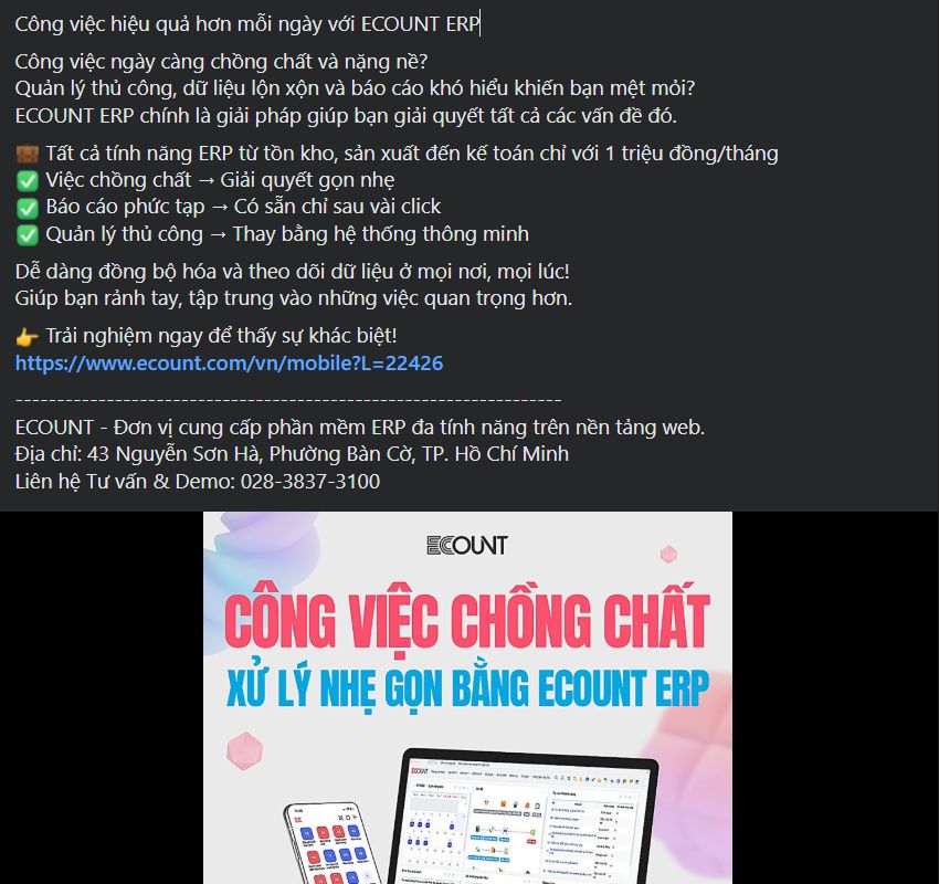 Ví dụ mẫu content quảng cáo phần mềm quản lý công việc
