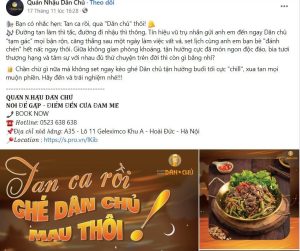 Ví dụ mẫu content quán nhậu gọi thẳng tên tình huống