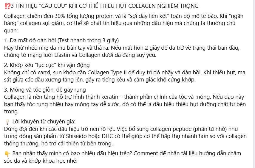 Mẫu content cung cấp kiến thức hữu ích về sức khỏe