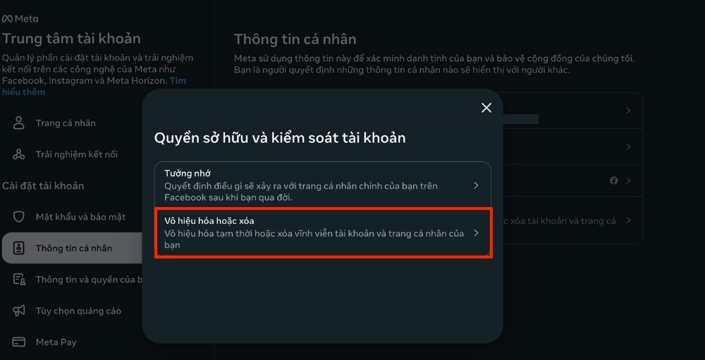 Vô hiệu hóa hoặc xóa