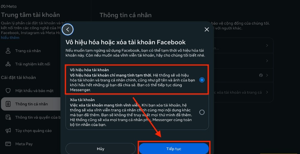 Cách khóa tài khoản Facebook tạm thời và xóa vĩnh viễn