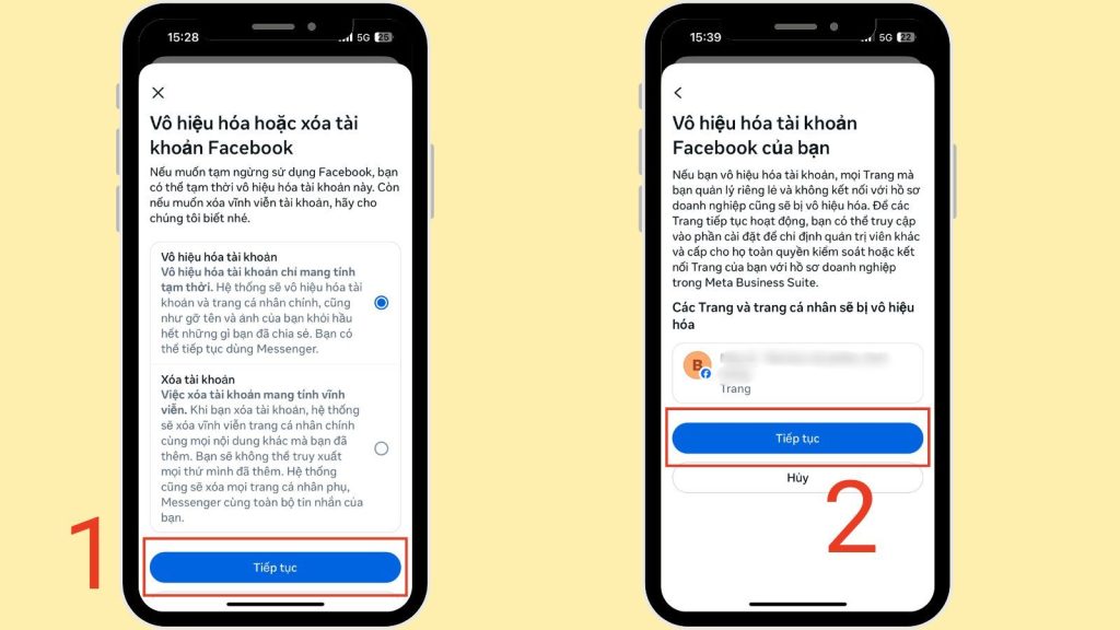 Khóa tạm thời Facebook trên điện thoại (Mobile)