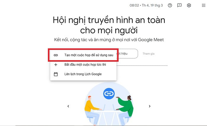 Tạo cuộc họp để sử dụng sau