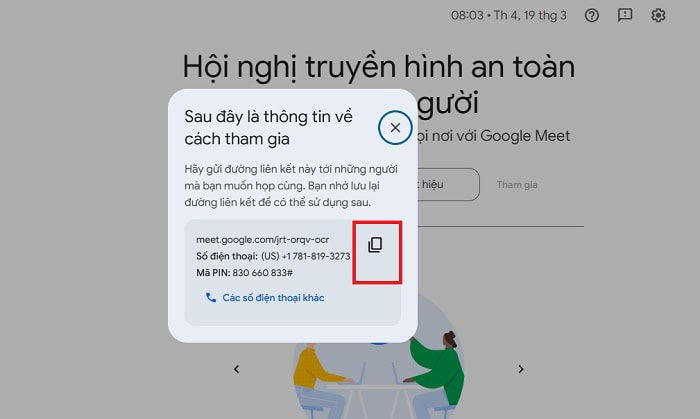 Hệ thống tạo ra một link cố định. Sao chép và lưu lại.